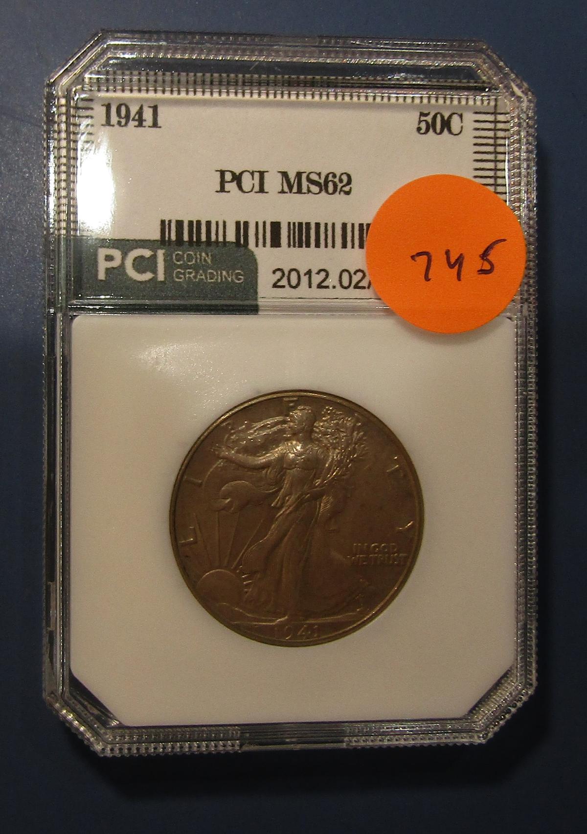 1941 WALKER HALF DOLLAR PCI MS-62