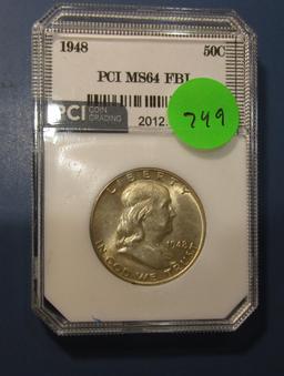 1948 FRANKLIN HALF DOLLAR PCI MS-64 FBL