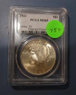 1923 PEACE DOLLAR PCGS MS-65