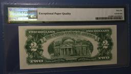 1963 $2.00 LEGAL TENDER NOTE FR 1513-AA PMG GEM UNC 66 EPQ