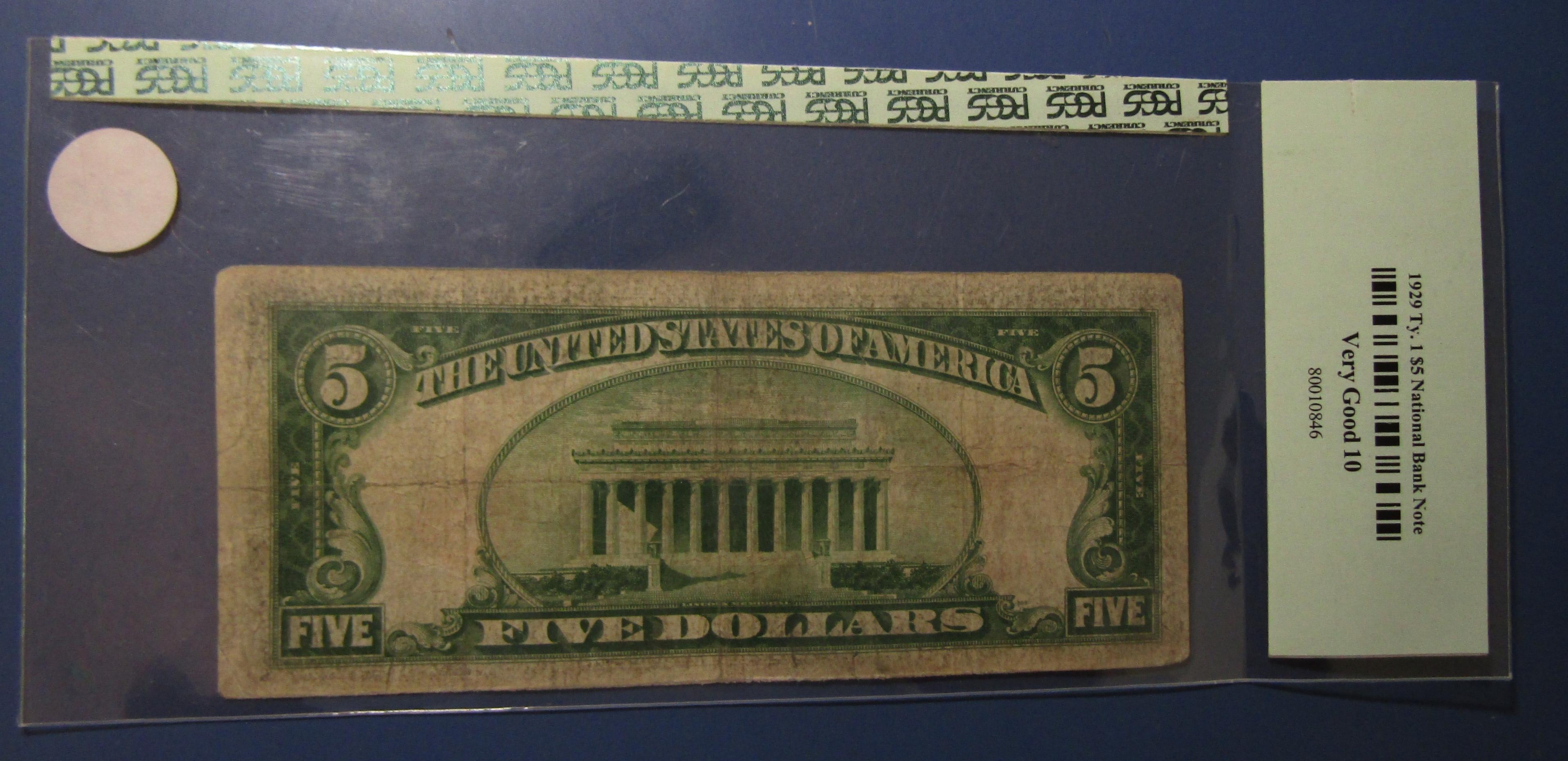 1929 TYPE 1 COVINGTON, KY NATIONAL BANK NOTE FR 1800-1 PCGS VG-10