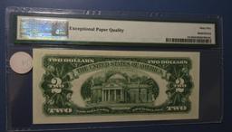 1963 $2.00 LEGAL TENDER NOTE FR 1513 PMG GEM UNC 65 EPQ