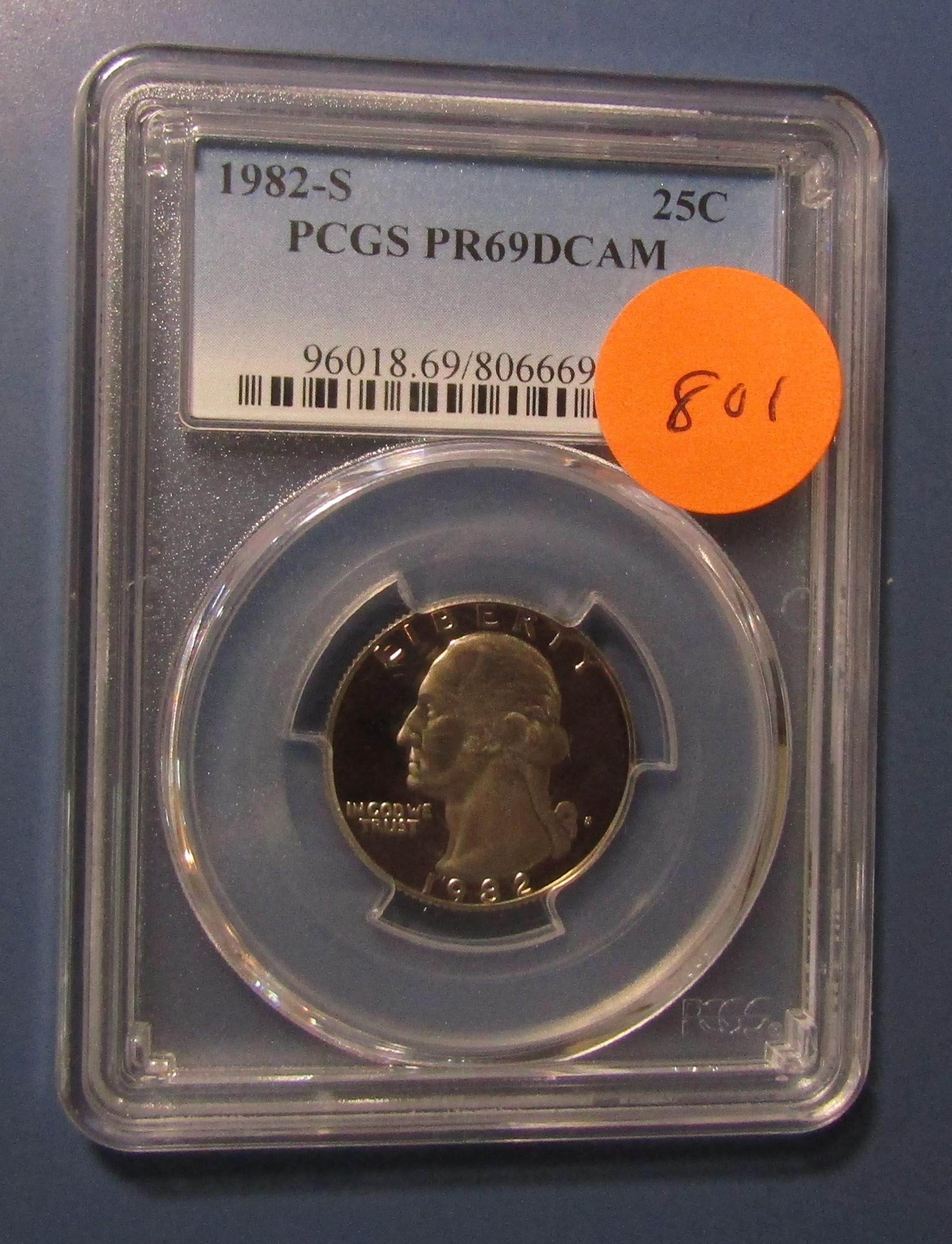 1982-S WASHINGTON QUARTER PCGS PF-69 DEEP CAMEO