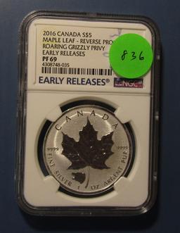 2016 CANADA MAPLE LEAF REVERSE PROOF DOLLAR NGC PROOF-69