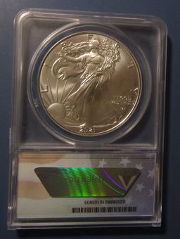 2021-S TYPE 2 AMERICAN SILVER EAGLE ANACS MS-70