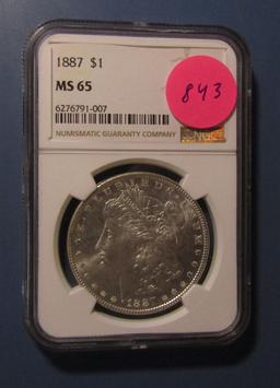 1887 MORGAN DOLLAR NGC MS-65