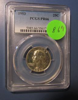 1953 WASHINGTON QUARTER PCGS PROOF-66