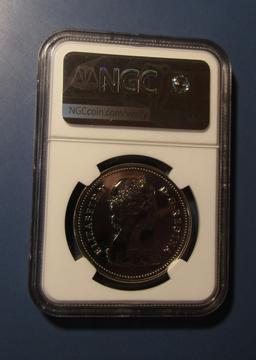 1982 CANADA REGINA CENTENNIAL SILVER DOLLAR NGC SP-67