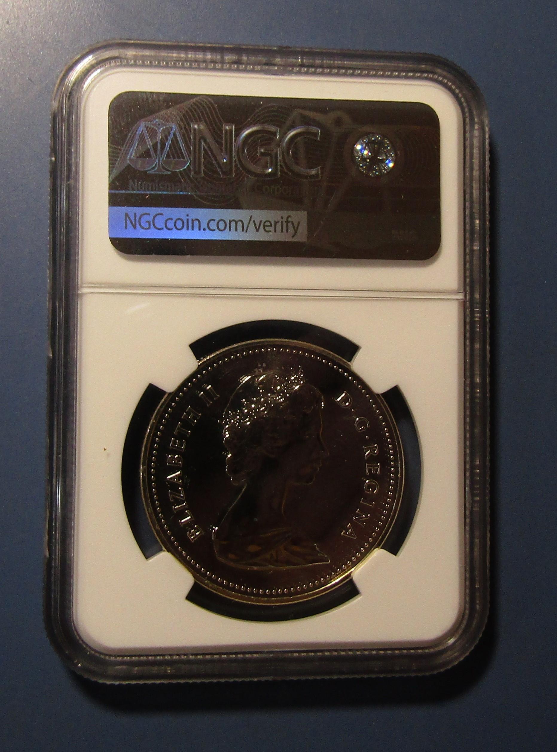 1982 CANADA REGINA CENTENNIAL SILVER DOLLAR NGC SP-67