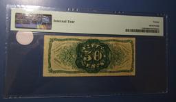 1863 FIFTY CENT FRACTIONAL NOTE FR 1339 PMG VF-20 (INTERNAL TEAR)