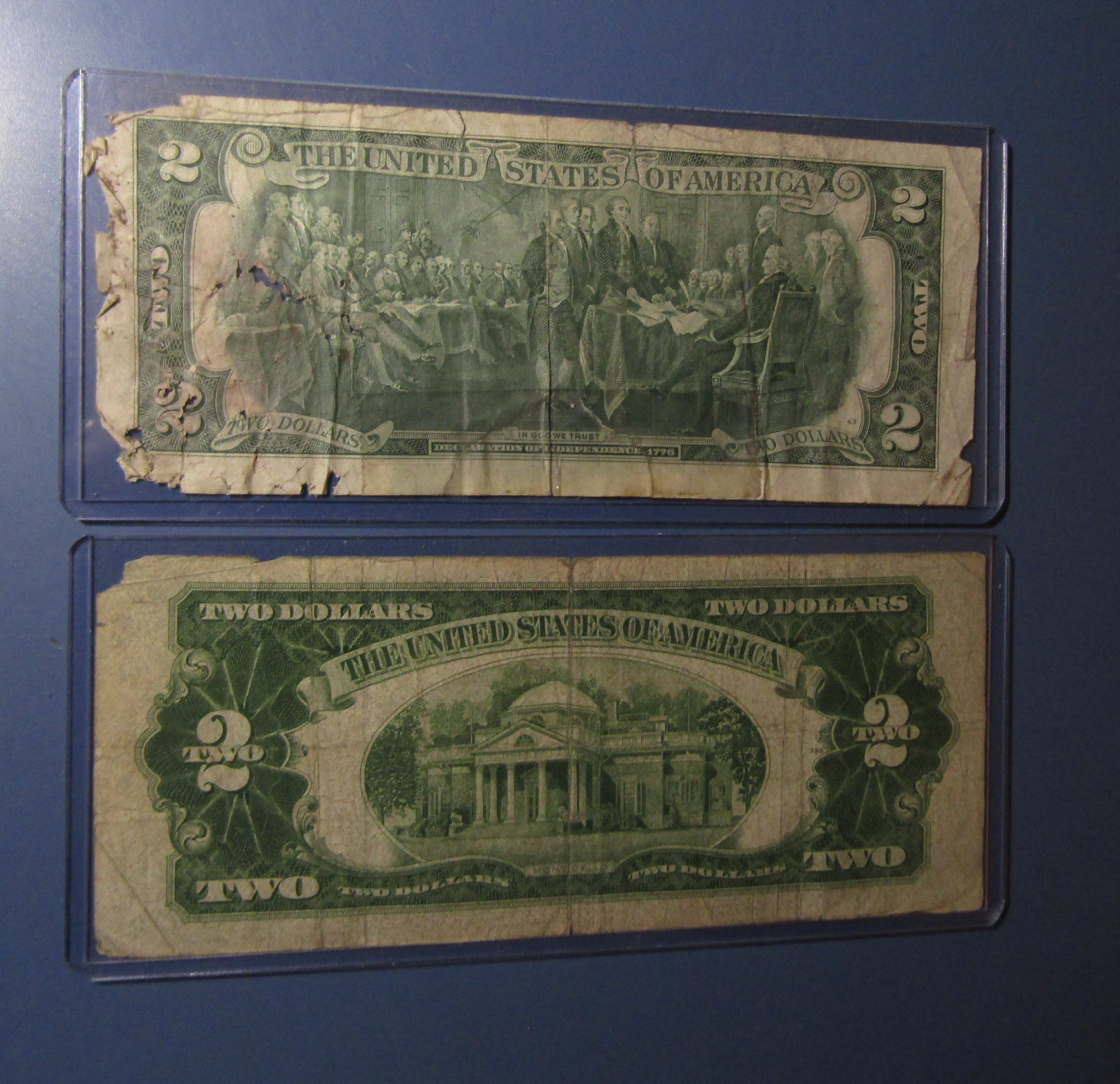 LOT OF TWO $2.00 US NOTES (2 NOTES)