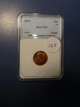 1942-D LINCOLN CENT NNC MS-67 RED