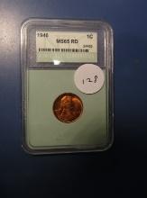 1946 LINCOLN CENT NTC MS-65 RED