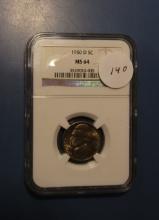 1950-D JEFFERSON NICKEL NGC MS-64