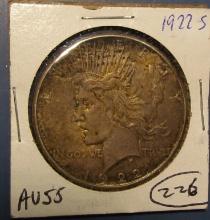 1922-S PEACE DOLLAR AU-55