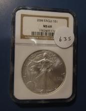 2004 AMERICAN SILVER EAGLE NGC MS-69