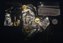 LOT OF FOUR GOLD PLATED MERCURY DIMES (4 COINS)