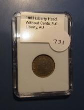 1883 NC LIBERTY NICKEL AU