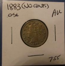1883 NC LIBERTY NICKEL AU