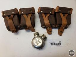 Two Mosin Nagant Ammo Pouches w/ Oiler