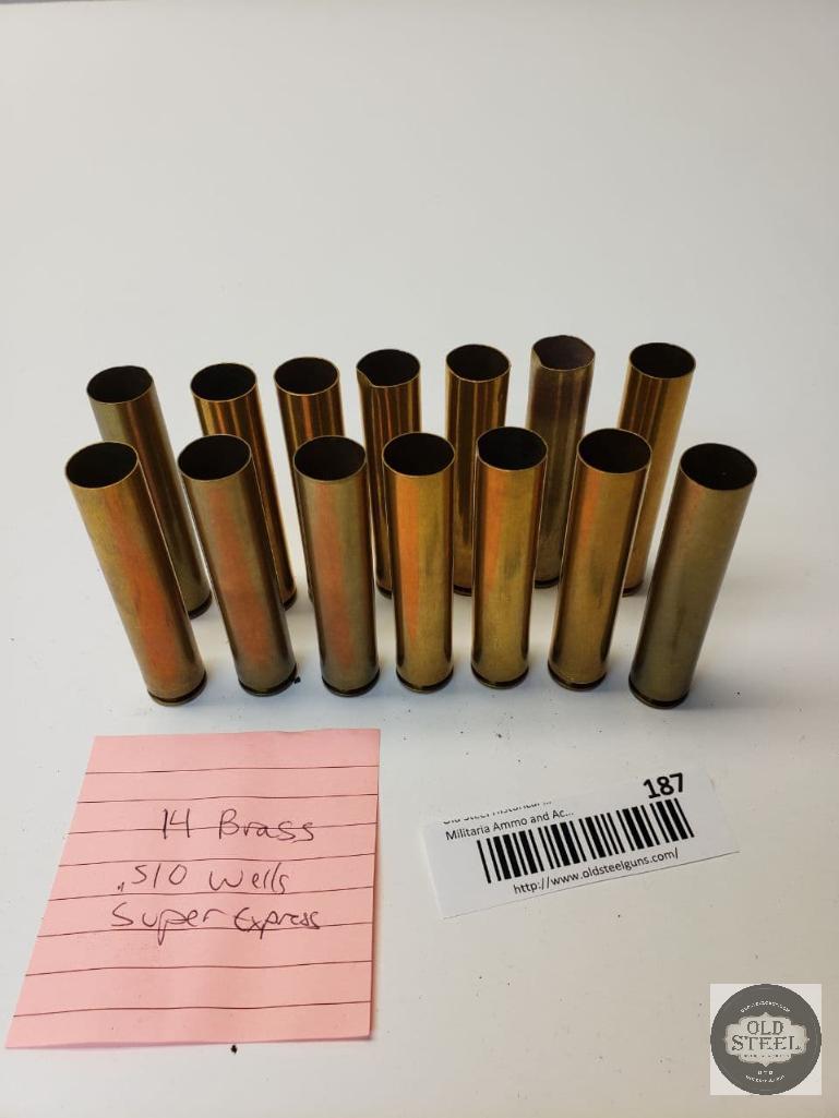 14 .510 Wells Super Express and Other Unprimed Brass Cases