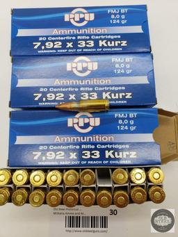 60 rounds of 7.92x33mm Kurz PPU