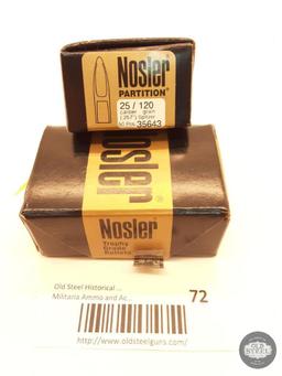 100 bullets 25 caliber Nosler