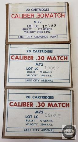 Three Boxes of Lake City Match Grade 30-06