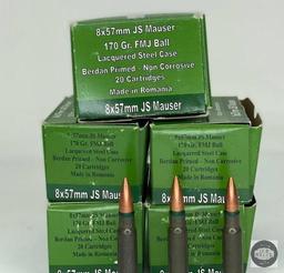 Five Boxes of Romanian 8x57mm Mauser