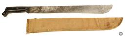 Collins & Co. Model 1939 WW2 Machete - with US Boyt Canvas Scabbard Tan