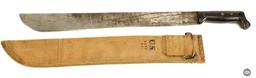 Collins & Co. Model 1939 WW2 Machete - with US Boyt Canvas Scabbard Tan