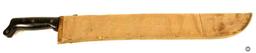 Collins & Co. Model 1939 WW2 Machete - with US Boyt Canvas Scabbard Tan