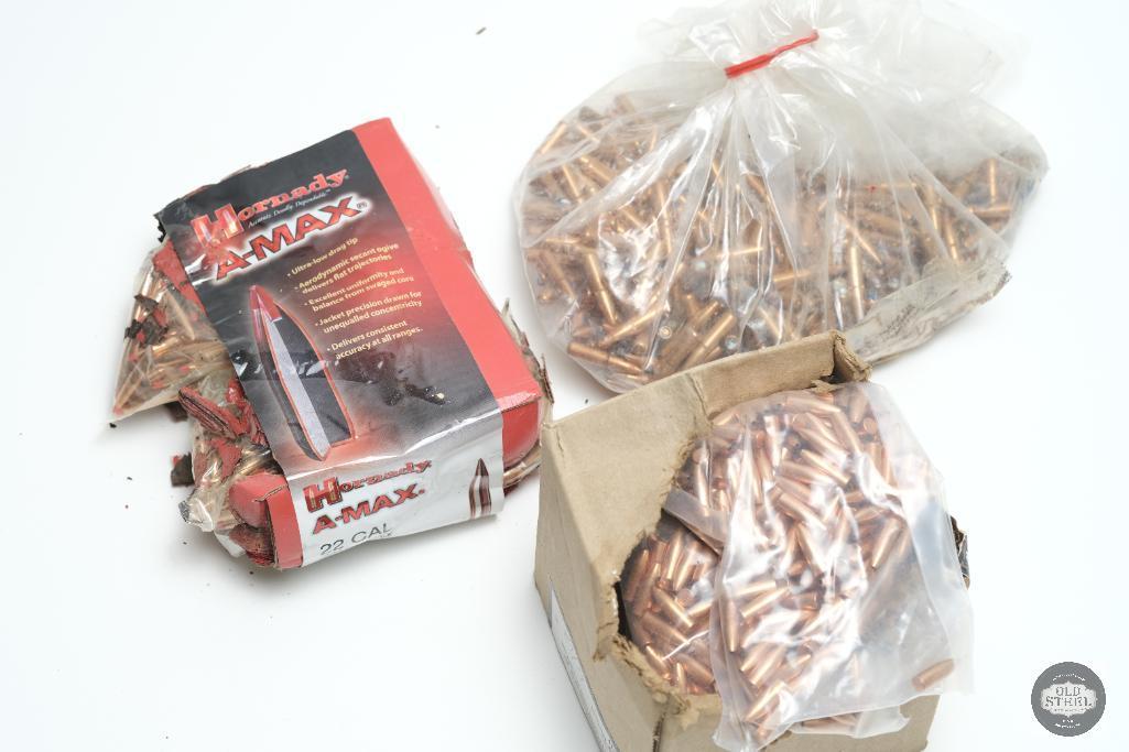 2000 Bullets .22 Caliber - 75gr A-Max - 55gr Varmint Nightmare Xtreme - Unmarked 61gr
