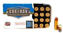 20 Rounds Cor-Bon 38 Super Auto +P 125gr JHP Ammunition