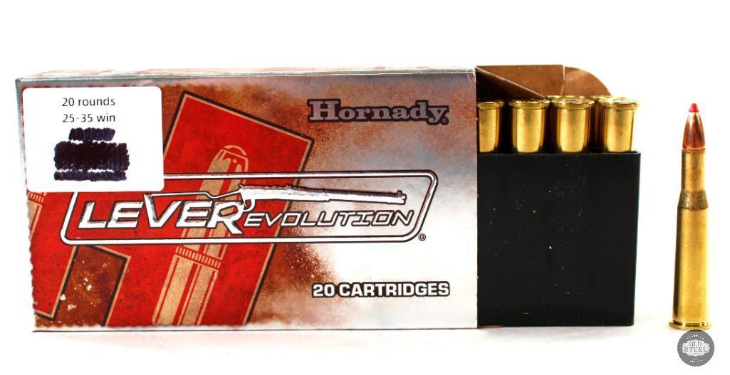 20 Rounds Hornady LEVERevolution 25-35 WIN 110gr FTX Ammunition