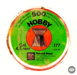 Can of 500 Dynamit Nobel Hobby 4.5mm Flat Nose Pellets