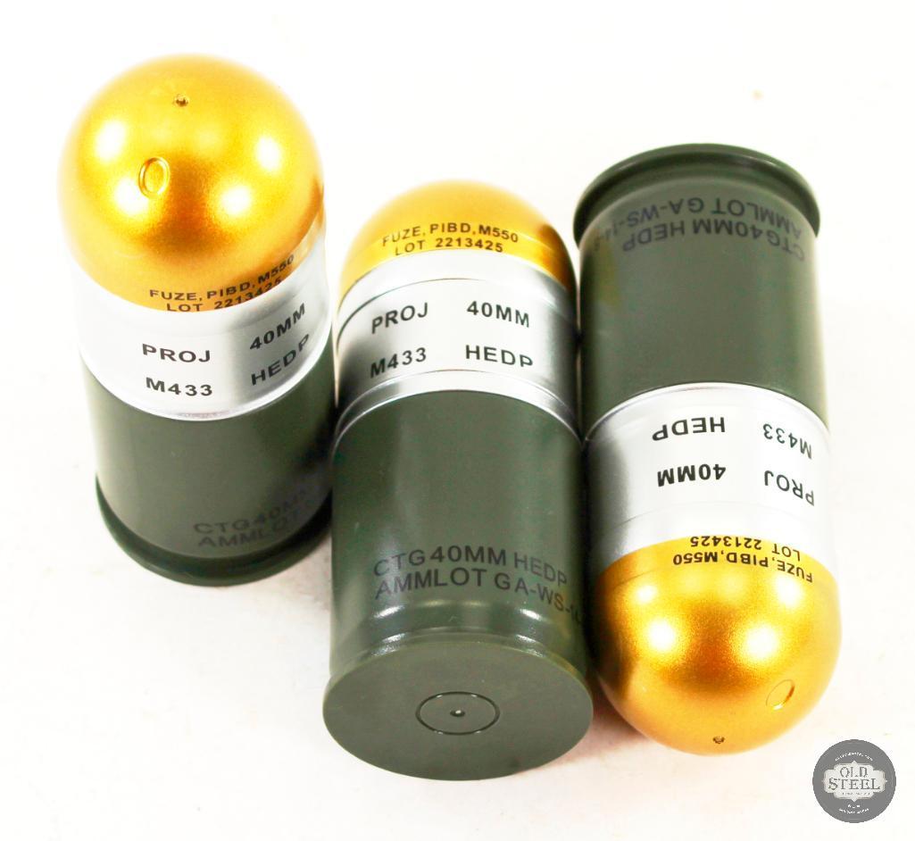 3 Display 40mm HEDP Grenade Rounds