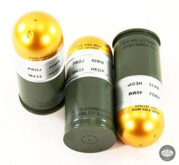 3 Display 40mm HEDP Grenade Rounds