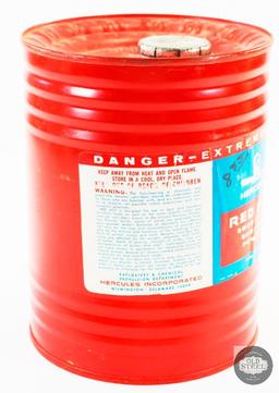 Vintage 8lb. Red Dot Powder Can from Hercules Powder Company - Red - Empty