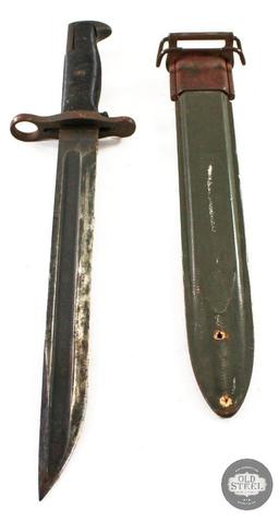 WWII US M1 Garand (1905) Bayonet and Scabbard