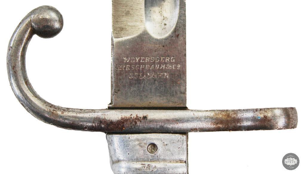 Argentine Mauser M1891 Bayonet with Unground Crest and Aluminum Grips