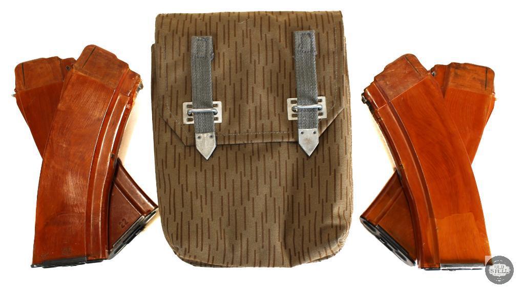 4x Bakelite AKM Magazines and Strichtarn Pouch - 7.62x39 - 30 Round Capacity