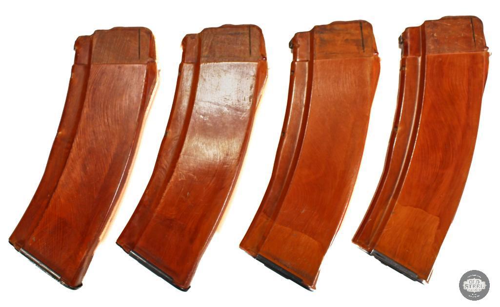 4x Bakelite AKM Magazines and Strichtarn Pouch - 7.62x39 - 30 Round Capacity