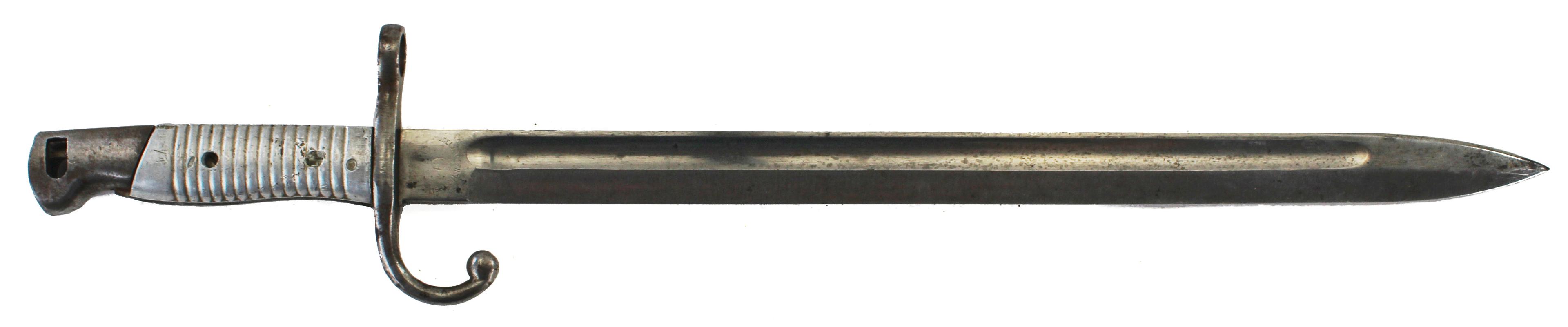 Argentine Mauser M1891 Bayonet with Unground Crest and Aluminum Grips
