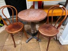 Wood Table with Two Matching Chairs