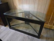 Glass & Black Metal TV Stand (Pickup in Bauxite)