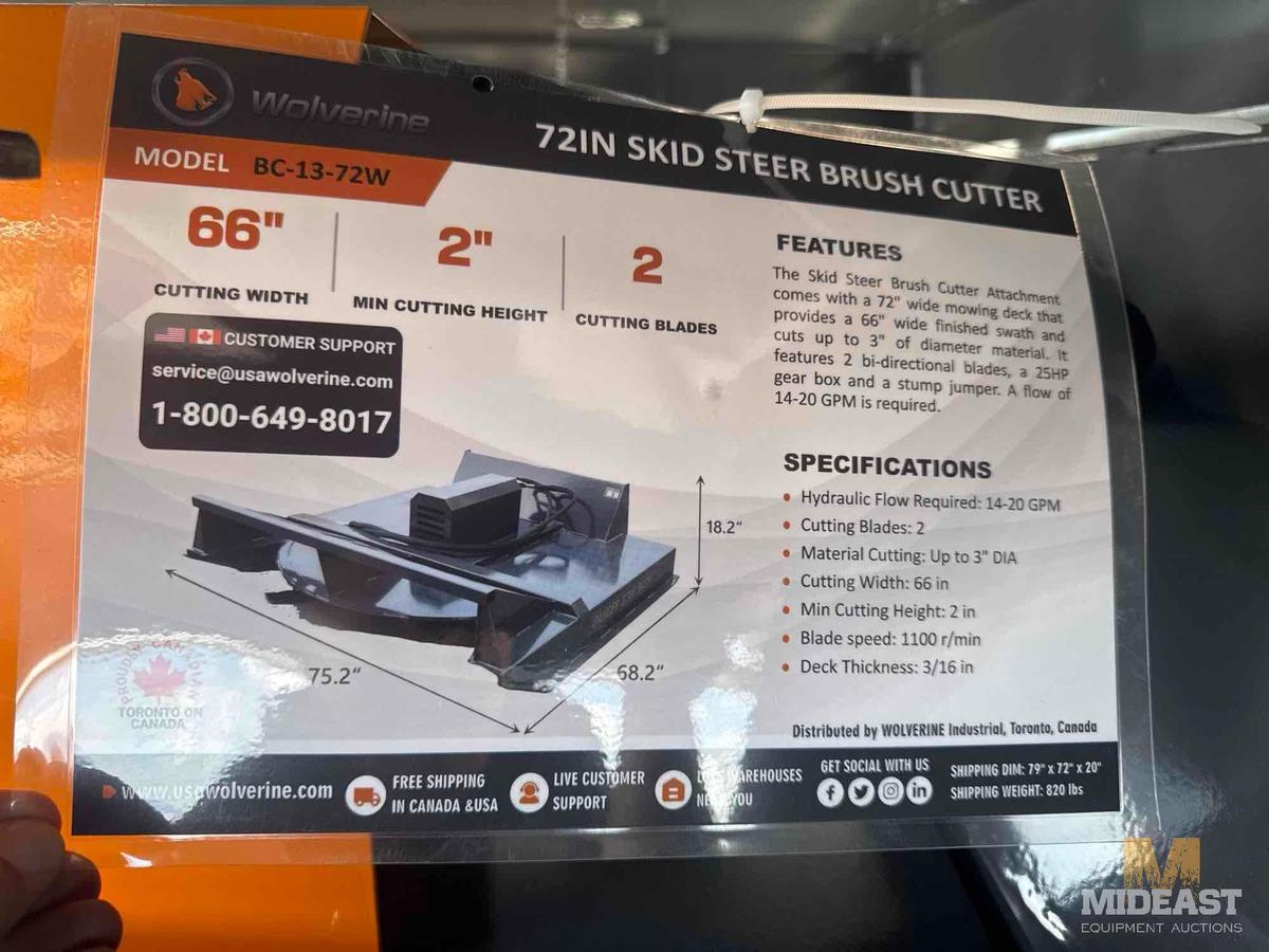 72 IN Skid Steer Brush Cutter
