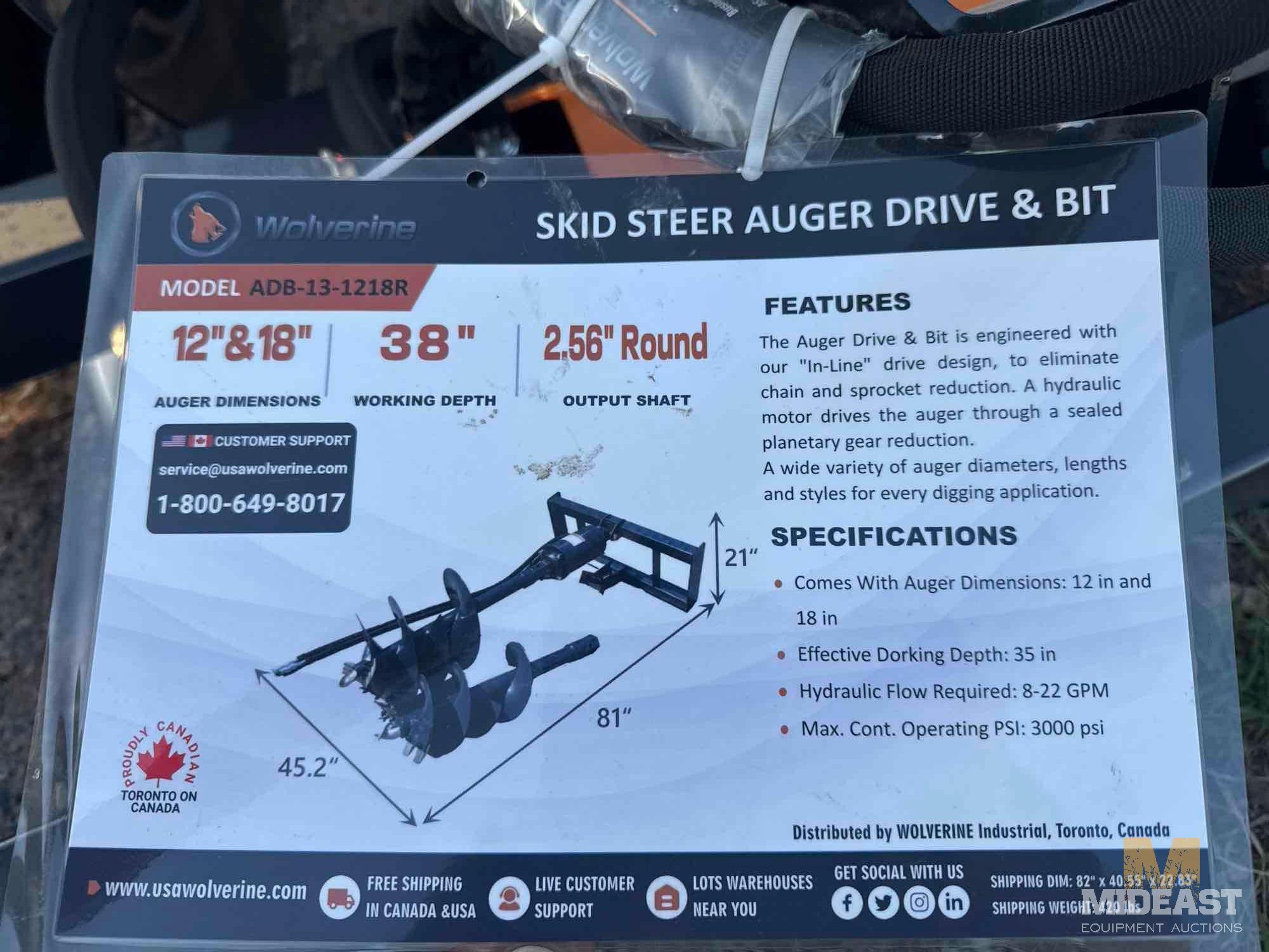 Skidsteer Auger Attachment (New)