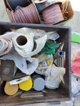 Wire, caulking gun, paints