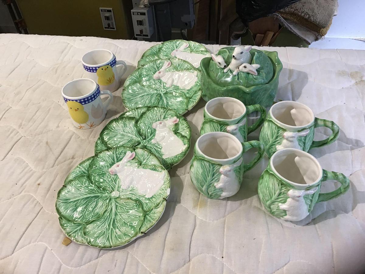 Easter themed plate and mug set